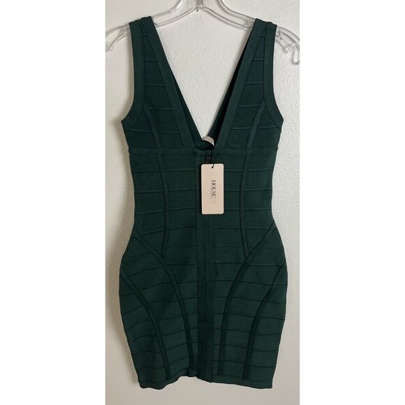 House of CB Jenna Bandage Bodycon Mini Dress Green Size S New - Picture 12 of 12